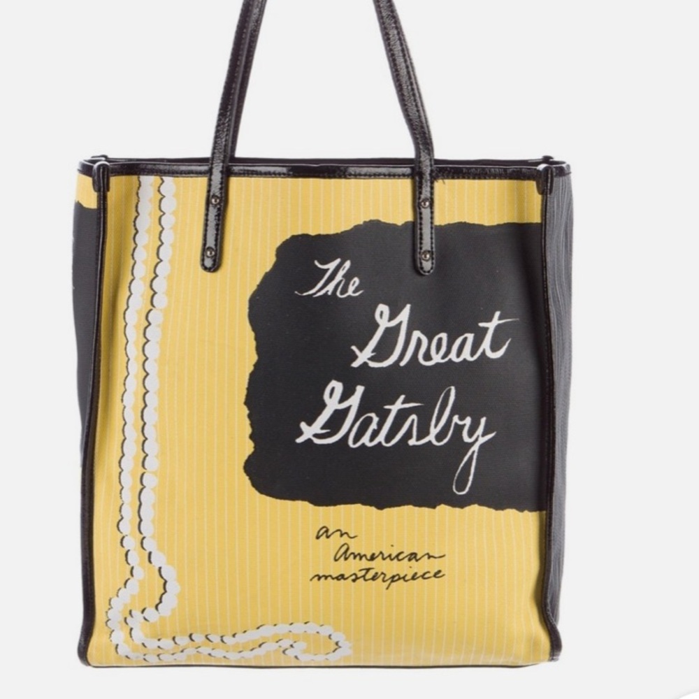 Kate Spade Black and Yellow Great Gatsby Tote Handbag